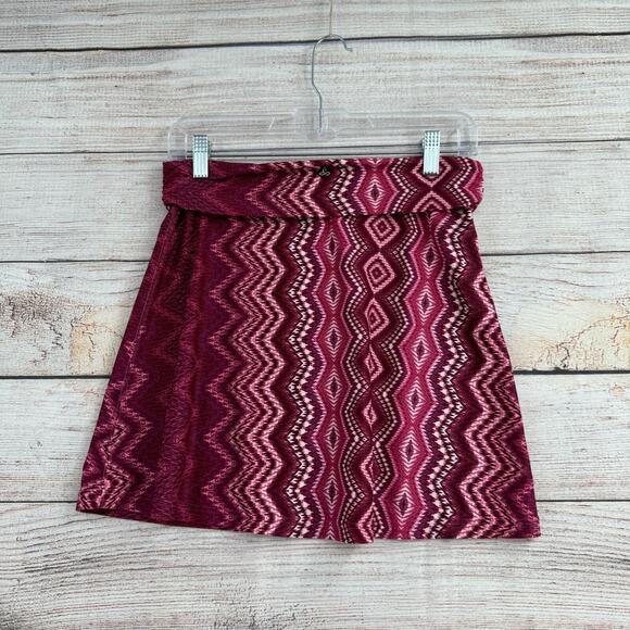 prAna Breathe Rolled Waist‎ Performance Skirt Women's Size Small Pink/Purple - Picture 2 of 8